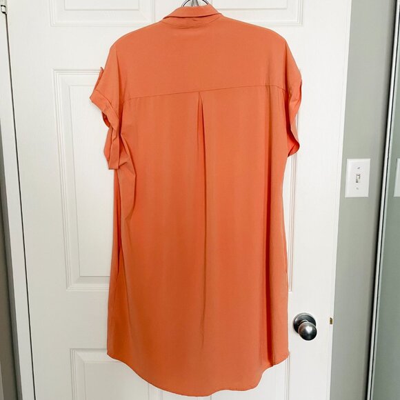 Apricot - Coral Sleeveless Utility Shirt Dress NWOT - Picture 4 of 7
